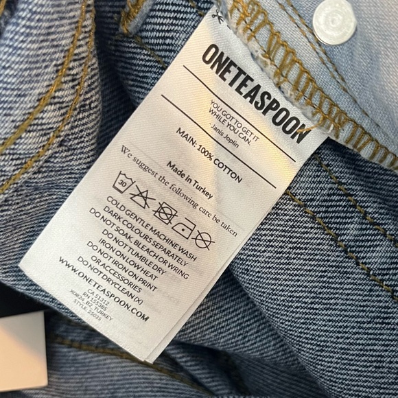 One Teaspoon Awesome Baggies High Waist Straight Leg Denim Jeans NWT Rosewood - Picture 8 of 9